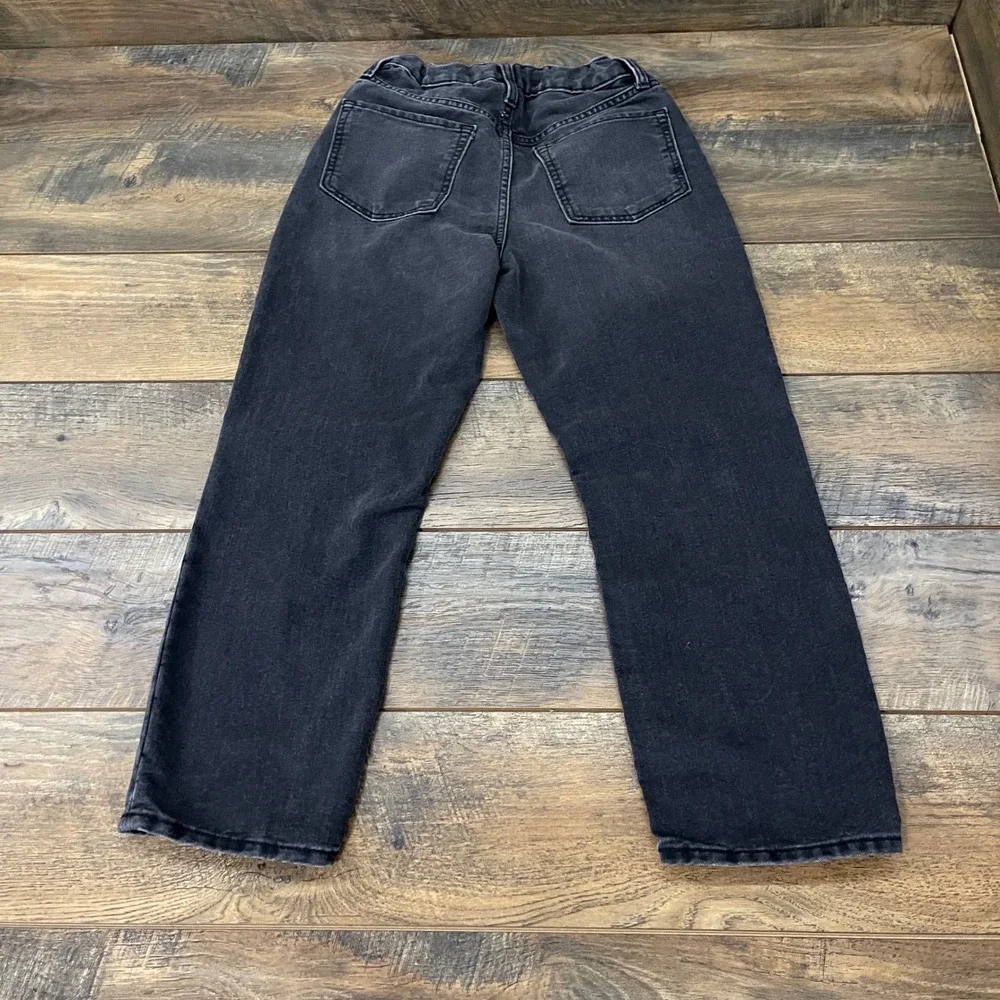 Old Navy Girls Size 12 High-Rise Slouchy Straight Built-In Tough Jeans Black